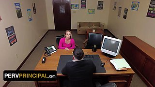 Step mom Summer Vixen will do anything to save her step daughter from expulsion - pervert principal