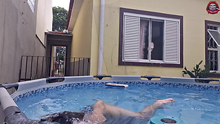 Your Slut Neighbor Showing Herself in the Pool