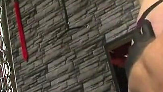 Humiliating bondage with whipping