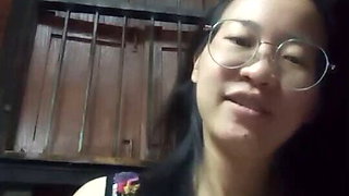 Asian girl at home alone bored to be alone Masturbate  9