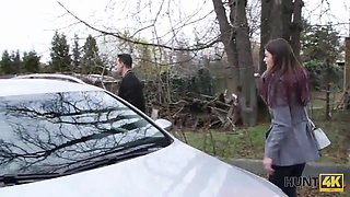 Hunt4k. jaw-dropping woman bangs stranger because her boy wants to buy a car
