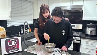 Home Baking Instructor Gets Fucked On The Kitchen Counter Before The Cream Is Even Whipped