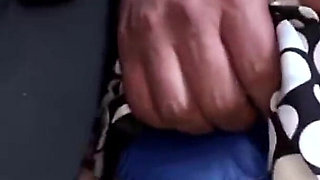 Crowded Bus Tension, Young Wife Stays Still as a Risky Moment Unfolds Beside Her Husband - Scene 1