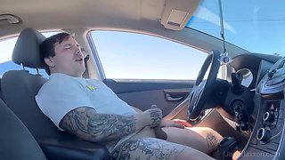 Tattooed Fat Ass Brunette BBW Josie Fucks A Guy In A Car - Big tits in amateur outdoor hardcore action