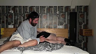 A bitch is fucked by her boyfriend's friend at a party while no one is watching