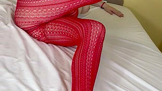 Red Pantyhose Showing