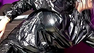 Dominant Pvc MILF Sauna Suit Destruction. Smoking, Ripping, Sweaty Teasing and Orgasm