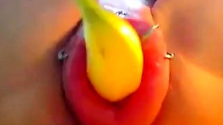 Extreme Pussy Pumping: Banana Fist on Webcam