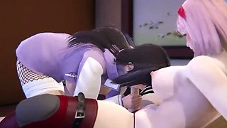 Hot 3D Hentai: Sakura & Hinata Futa Sex - Anime Porn