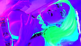 Jewelz Blu Trippy Neon Fishnet Dildo Suck and Fuck (FULL