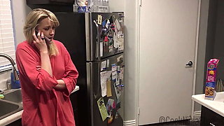 Blonde MILF Step Mom Confesses & Fucks Step Son on Christmas - POV BJ & Big Tits
