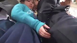 Amateur asian on the bus