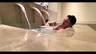After a Long Day Beating on Her Slaves, Goddess Kiffa Is Relaxing in a Very Nice Luxury Hot Tub Spa