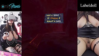 British gamer girl gets completely naked while playing a VR game