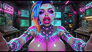 Cyberpunk Style Women Bouncing Boobs, Ai Animation