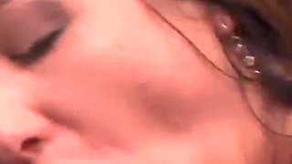 Brunette bum fucked by black stud
