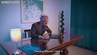 The lawyer's secretary does everything to get fucked in the office - Blowjob