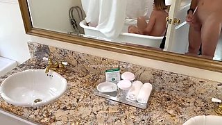 Stepbrother Watches Me Shower and Fingers My Ass Until I Drain His Balls