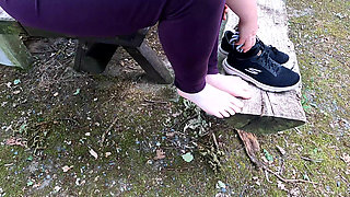 Using Her Tits and Vagina While Picnic