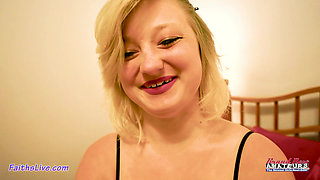 Big Titted Blonde Faiths Hope Deepthroats A Dick And Milks It To Eat Cum!