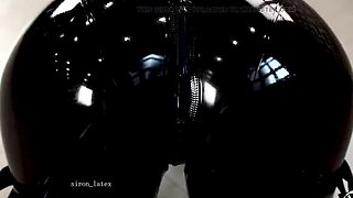 Japanese Latex Pet Play: Siron Latex Dominates Rubber Puppy with Thick Leash in Hardcore BDSM Walk
