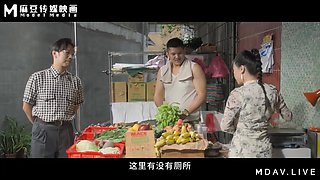 Modelmedia Asia - Newlywed Wife Cheats on Her Husband in the Toilet with the Gruff Owner of a Vegetable Stall