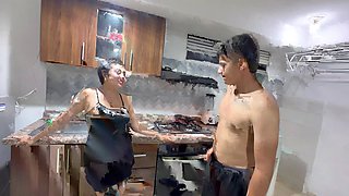 My Big Ass Latina Stepsister Sees Me Cooking, Asks Me for Some and I End up Giving Her My Delicious Cock in Her Tight Ass