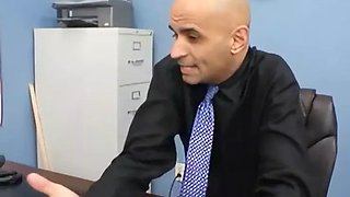 The adorable Marissa rubs a cock and later gets a facial