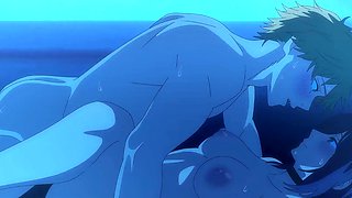 Reze rides Denji's cock outdoor in the night. The Chainsaw Man