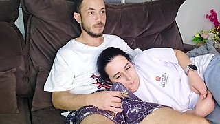 Horny Latina MILF comes to a movie night and gets bored so she starts worshiping my cock
