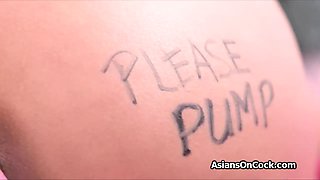 Arse having intercourse lardy Asian gf who wants to go viral