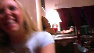 Two wet naked amateur babes having lesbian sex in the shower