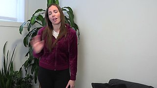 First time amateur brunette solo with dildo