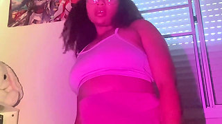 Gassy Strip Tease and Masturbation with Pee Squirt and Farts Chubby Girl