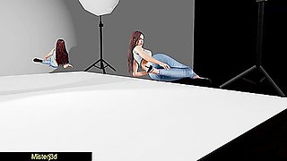 Jennas First Nude Modeling Shoot With 3d Animated And Car Toon