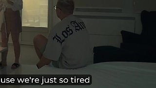 Step Mom Shares Bed with Step playmate in Hotel -