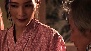 Lovely Asian double blowjob and sex