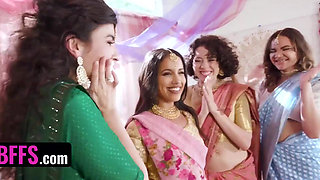 Indian girls got his dick shared in a crazy group sex after graduation