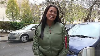 Big Hanging Tits Teen Chloe Talk To Fuck At Street Casting