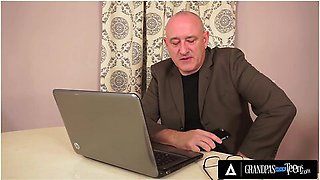 Petite And Naughty Gina Gerson Gets A Lesson By A Old Man And Is Dick