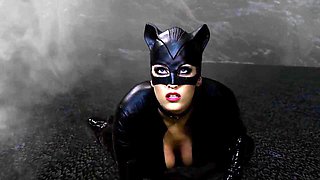 Gemma Massey and Bella Morgan as Naughty Superheroines in Shiny Latex Lingerie Get Fucked