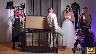 Bride4K: Charlotte Grey in Wedding Dress Gets Dominated by Big White Cock Stranger
