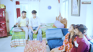 Desi Indian 18+ Teen Girl GangBang with Four Boys Hardcore Fuck 1st time ( Hindi Audio )