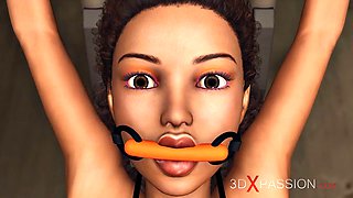 I Want Your Dick! Sexy Busty Ebony In Restraints Gets Fucked Rough By A Hot Futa