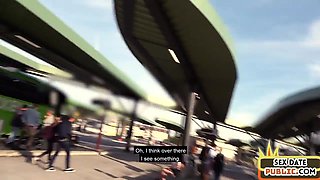 German public amateurs babe POINT-OF-VIEW nailed in car outdoor