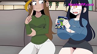 Busty mom Audrey gives a great blowjob to a huge cock (Parody)