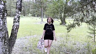 Hot Huge Natural Tits Teen Screwed Hard In The Woods