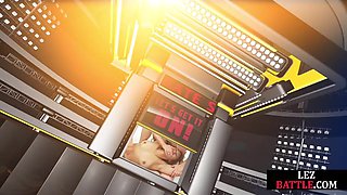 Lez Ebony wrestler with big clit facesits loser after fight