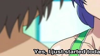 Busty Hentai Slut Seduces Young Boy at Public Pool