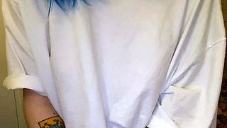 Emo teen Becka solo webcam masturbation